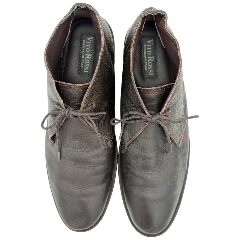 Vito Rossi Men's Dark‎ Brown Leather Chukka Boots Size 12